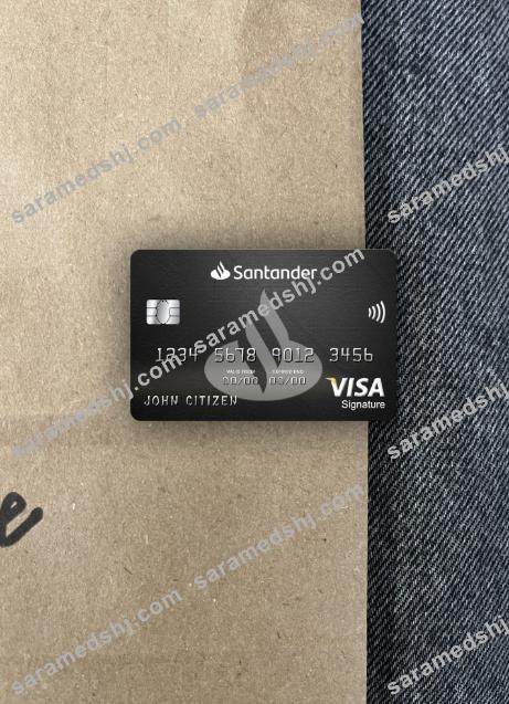 United Kingdom Santander bank visa signature card photolook front